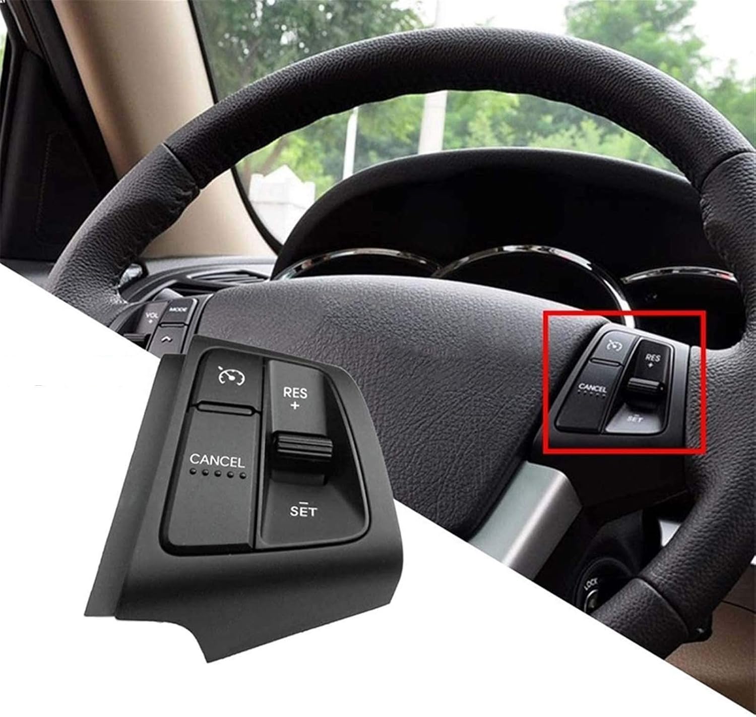 Switch Multifunction Steering Wheel Button 96710-2P000-CA, Black, Push Button Actuator, Manual Operation, Fit for Kia Sorento 2009-2013, Right Steering Wheel Control