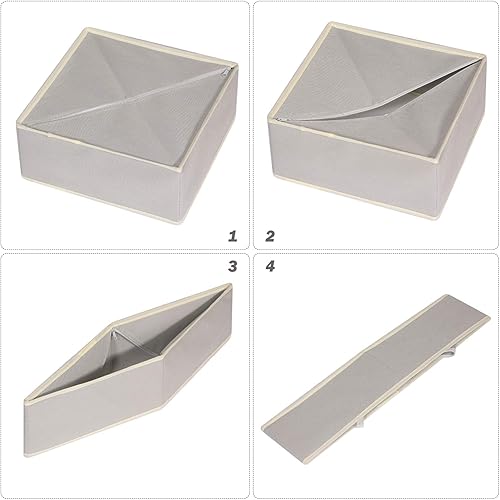 Miniatura 6 de DIOMMELL Juego de 4 cajas de almacenamiento de tela plegables para armario, aparador, cajón, cestas de tela, contenedores divisores para ropa, ropa