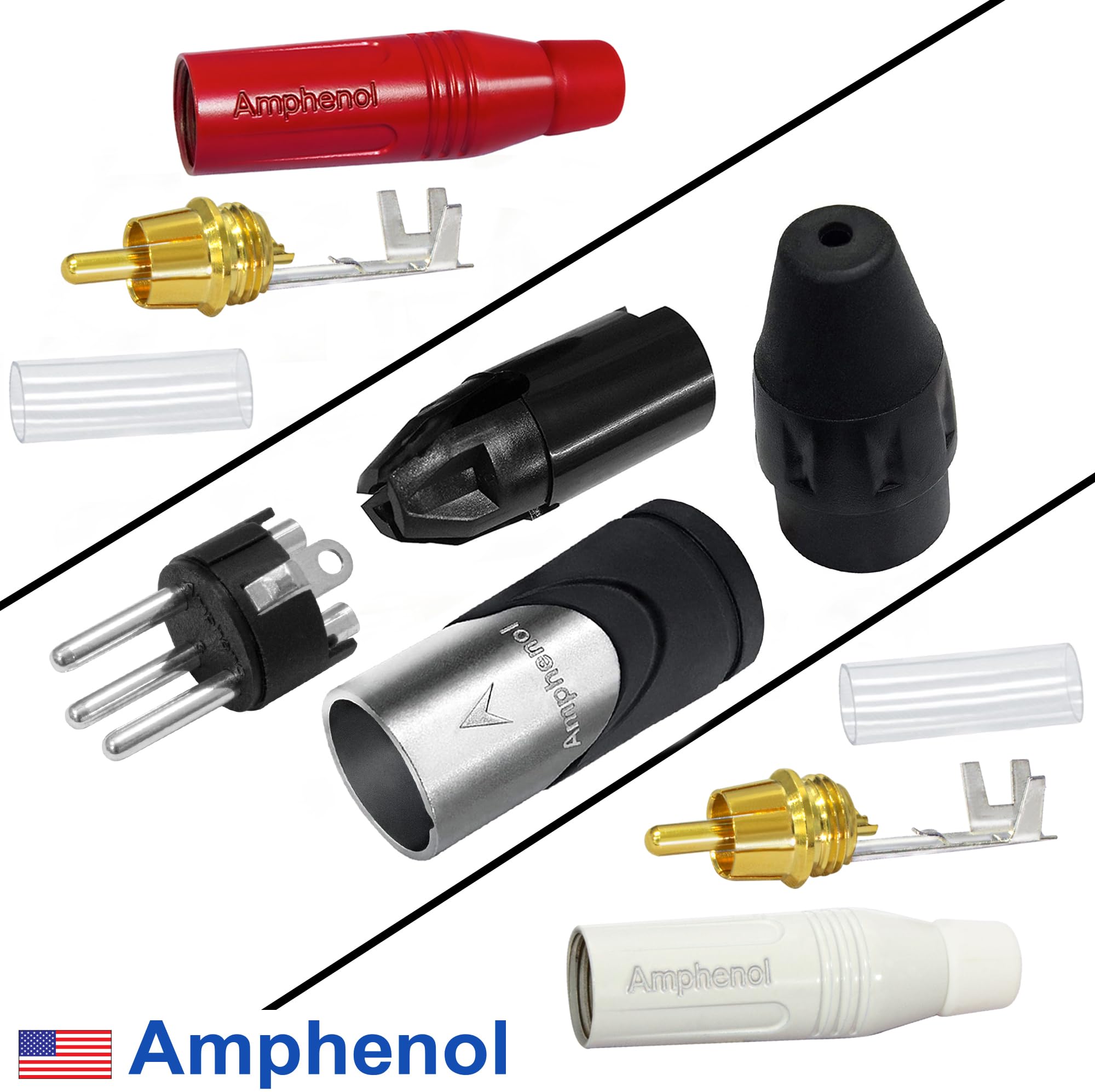 Coppia di cavi da RCA a XLR (maschio) da 1,2 m, WBC-PRO-LOCAP a bassa capacità (14 pF/ft) 22 AWG, cavo di interconnessione audio ultra silenzioso e di qualità professionale, connettori Amphenol e