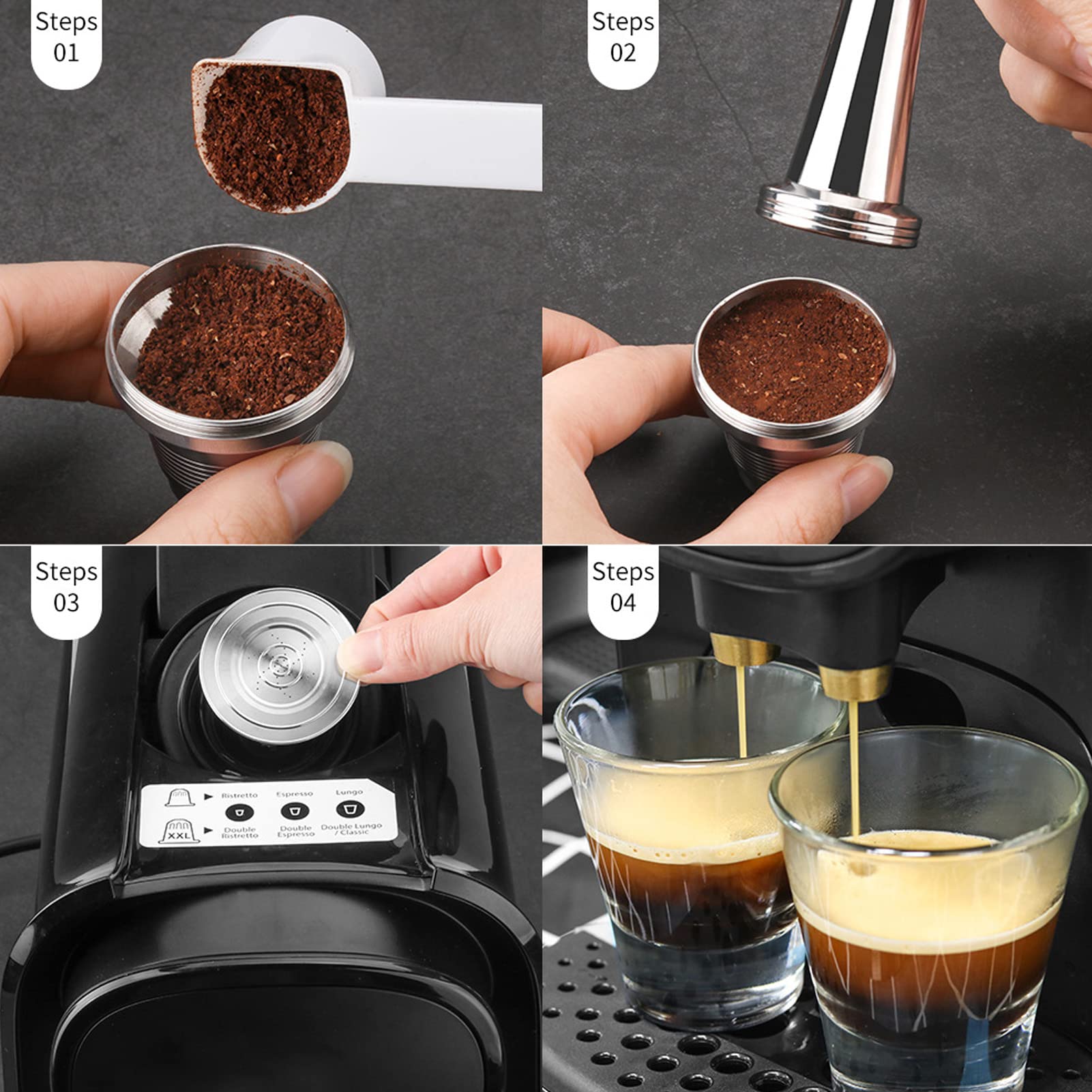 Capsules de café réutilisables, tasse en acier inoxydable, filtre, accessoires de Machine à café pour LORLM8012/60/A