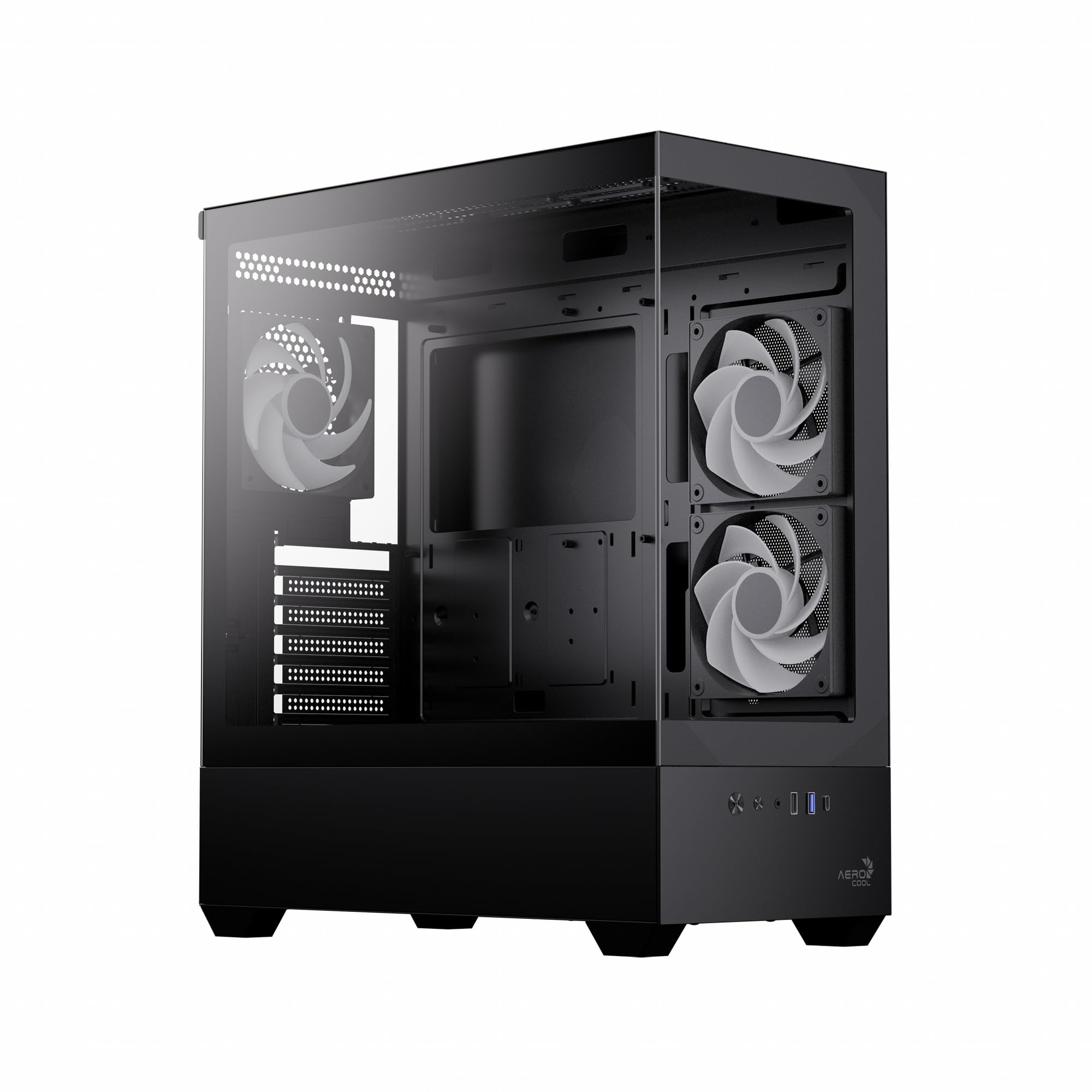 Amazon.co.jp: Aerocool P500D Black Middle Tower PC Case ACCM