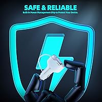 Vista 7 de Cargador de coche USB-C de 6 puertos, 123 W rápido, PD 45 W compatible con iPhone16/Galaxy/Samsung S24, adaptador de encendedor de cigarrillos