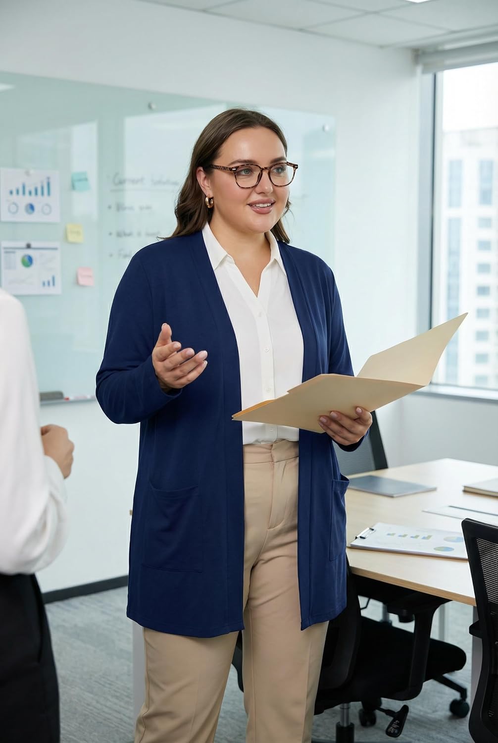 OLRIK Plus Size Lightweight Cardigan for Women 2026 Spring with Pockets Long Sleeve Casual Jacket Open Front Cover Ups - Image 6