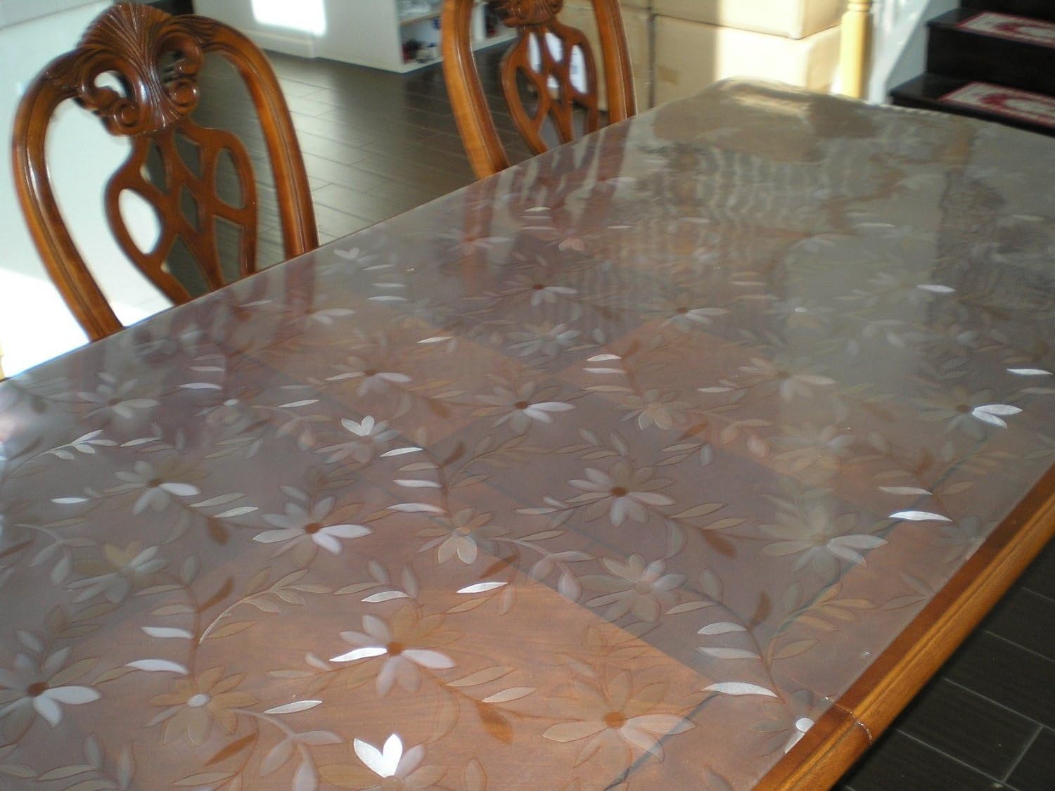 OctoRose Soft Glass Daisies Design WE CAN Cut Your Size Waterproof PVC Protector/PVC Pad for Customized Desk, Table, Lab Bench, Marble and so on (47.2 inch x1yard)