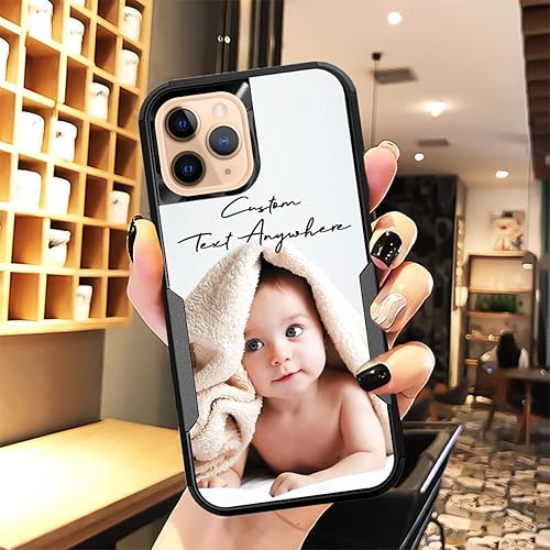 Vista 101 de Funda de fotos personalizada para Apple iPhone 11 Pro Max, patrón de collage a cuadros, personalizado para hacer imágenes en gruesa 3 híbrida Rosa