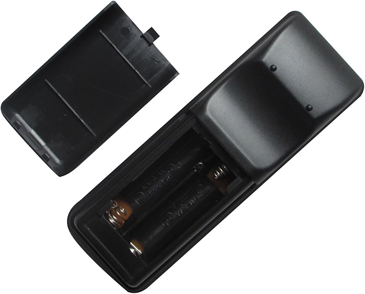 Davanti view of the replacement remote control showing various buttons.