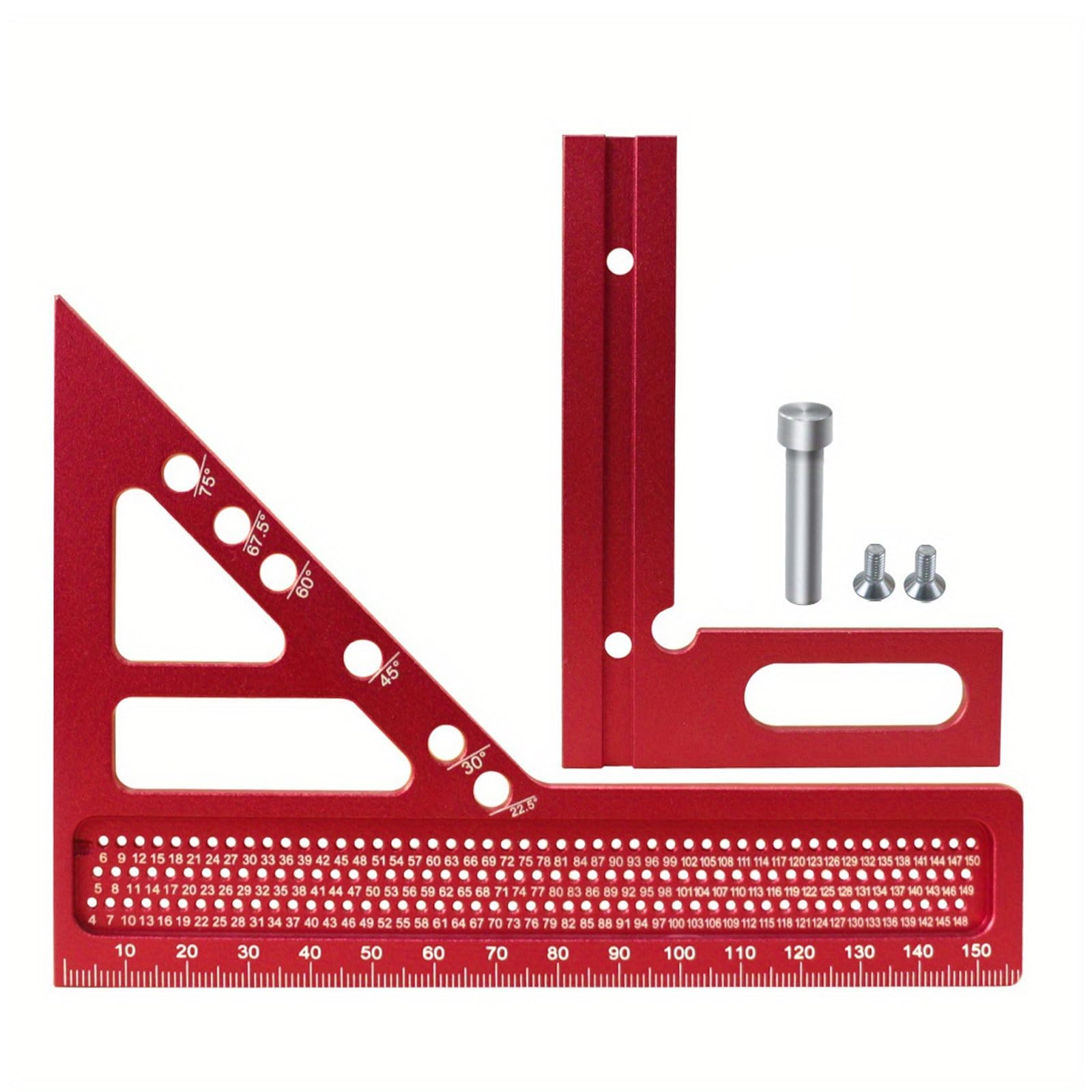 Woodworking Square Protractors, 45/90 Degree Carpentry Aluminum Miter Ruler, Triangles Scriber
