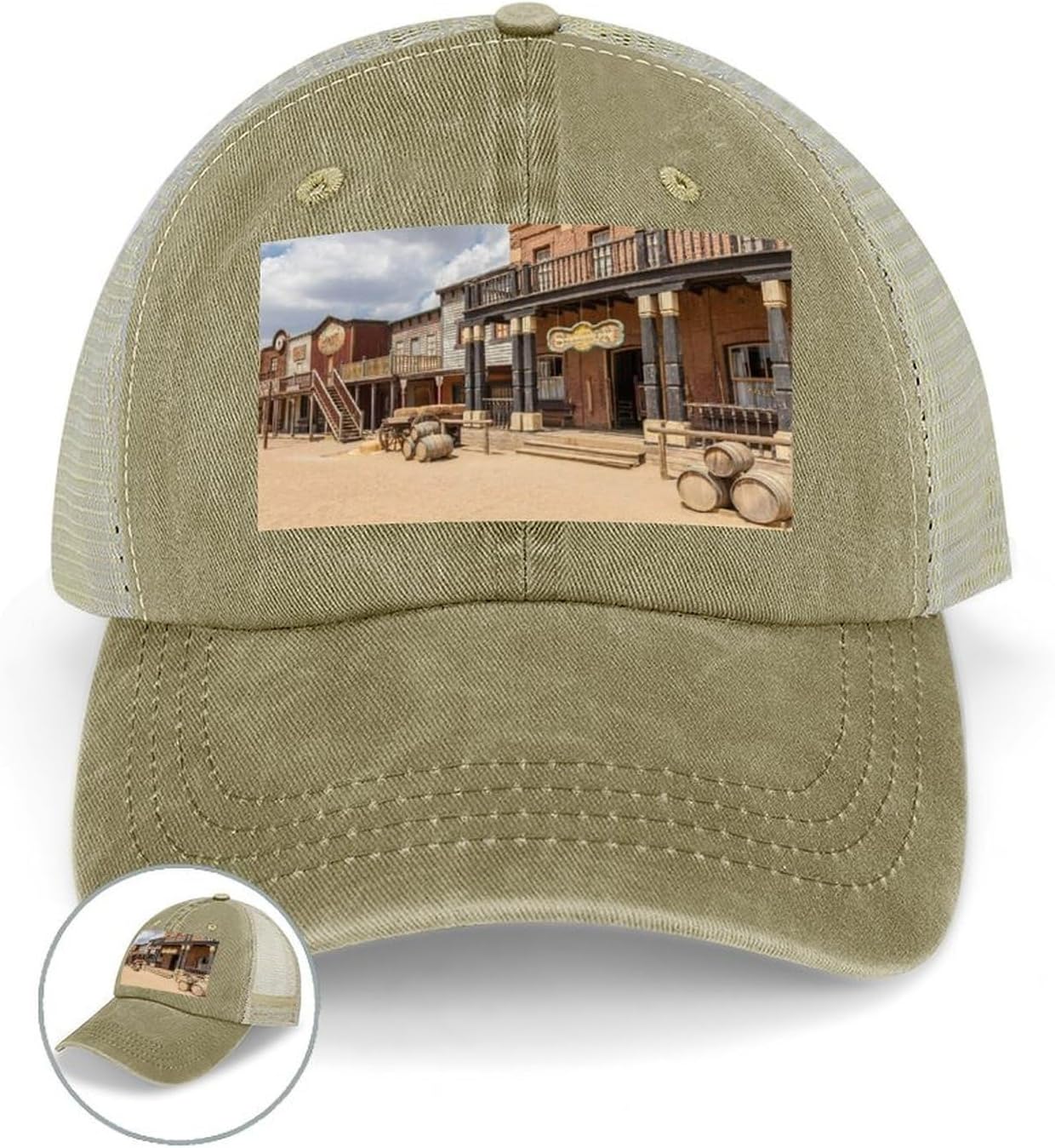 Old Wild West Cowboy Town Hat Personalized Adjustable Cowboy Cap Cotton Cap Trucker Hats Dad Hat for Men Women