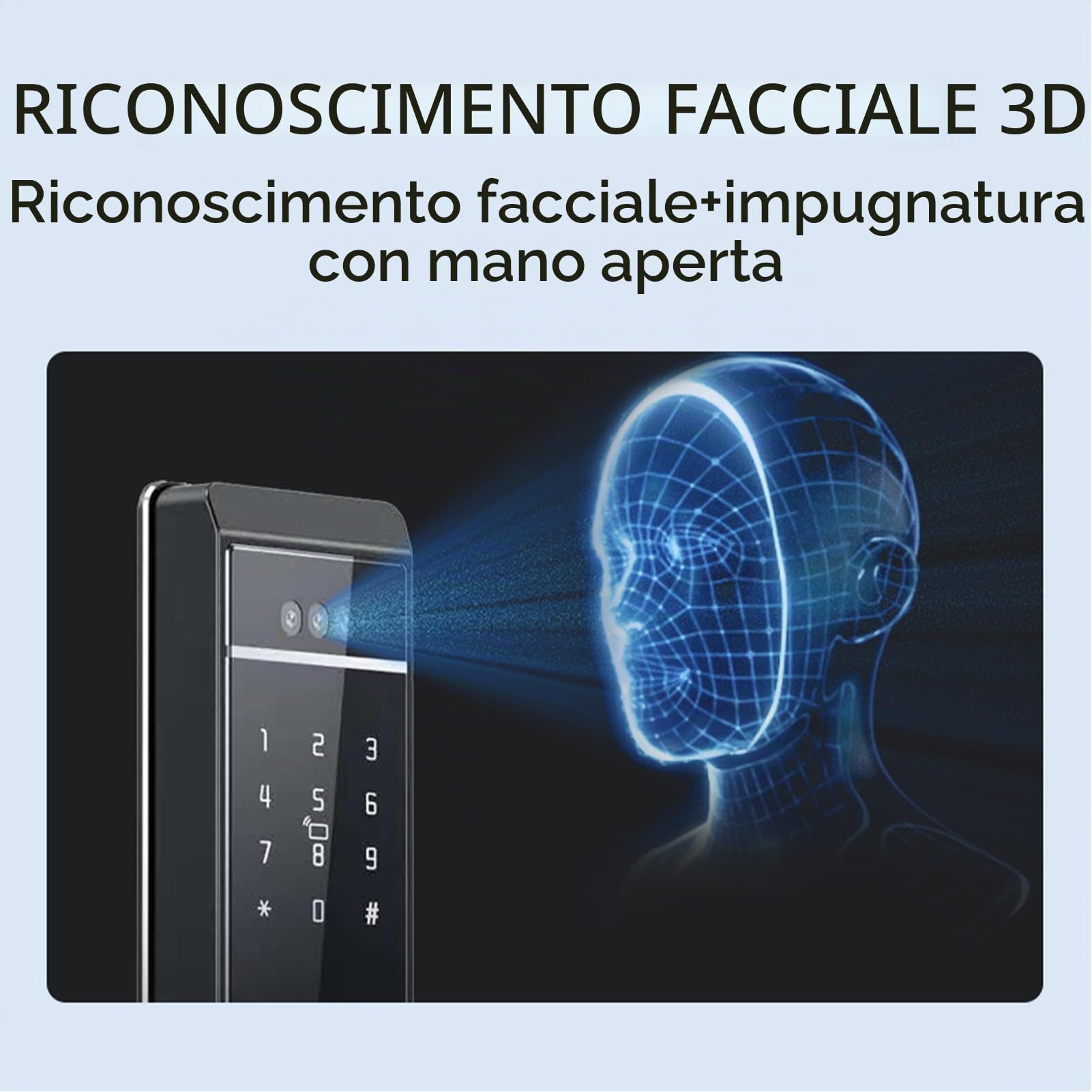 TY Smart Lock Password per Impronte Digitali Metodi di Sblocco Chiave per Scheda WiFi Sicurezza Interna Ed Esterna 3050 Serratura Moderna Porta da Ufficio, Casa, Camera da