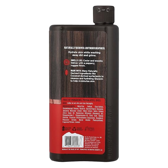 Every Man Jack Body Wash and Shower Gel Cedarwood, 16.9 Ounce