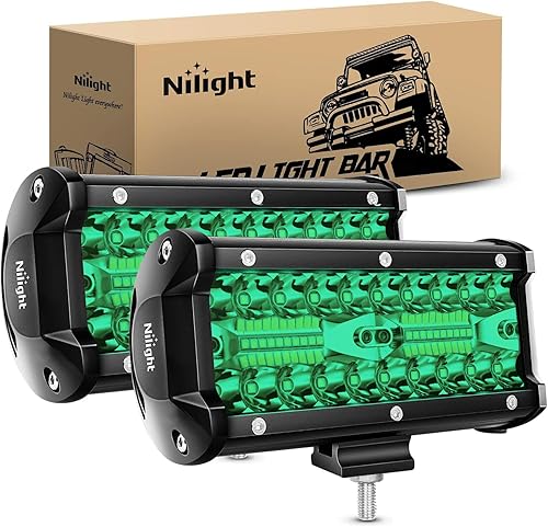 Miniatura 11 de Nilight Barra combinada de 6.5 pulgadas, 2 unidades, 120 W, luz de trabajo LED impermeable, triple fila con interruptor basculante de 5 pines, kit