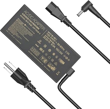 Ac Laptop Charger for Original Asus ROG Zephyrus G14 GA401 GA401I GA401II G15 GA502DU GA502D GA502IU FX705GE GL703GM ADP-180TB H ASUS TUF Gaming Laptop AC Adapter Power Supply Cord