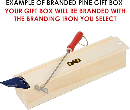 Miniatura 2 de BBQ Fans Circle O Branding Iron para carne, bollos, madera y cuero, incluye caja de regalo de pino