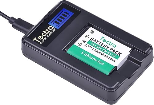Miniatura 3 de Tectra Batería de repuesto EN-EL19 + cargador USB LCD para cámaras digitales Nikon Coolpix S32 S33 S100 S2500 S2750 S3100 S3200 S3300 S3400 S3500