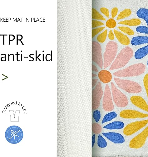 Miniatura 5 de SHIYUE Alfombras de baño coloridas y esponjosas de microfibra, suaves y esponjosas para baño, antideslizante e impermeable, tapete suave para