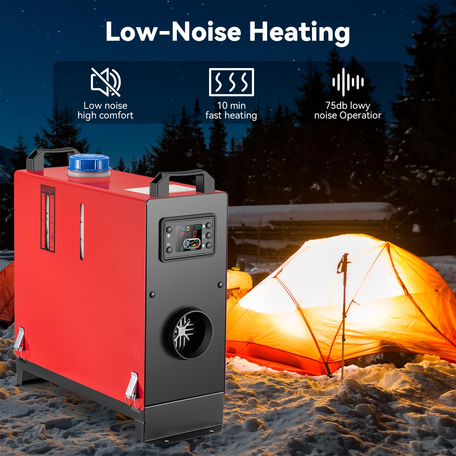 Redriver Calentador Diesel 8KW 12V/24V, 0.1-0.25 L/h para Coche Furgoneta Camper, con Mando a Distancia, Calefacción Rápida 10 Min, Bajo Consumo y Silencioso, Antihielo (Todo en uno 8kW)