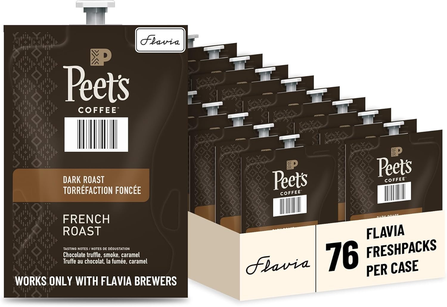Flavia Peet’s Coffee French Roast Freshpacks works only with Flavia Brewers, Dark Roast (Case of 76)