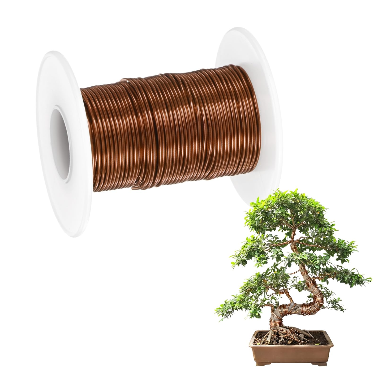 M METERXITY 1-Pack Bonsai Training Wire 1mm x 49ft/15m, Copper