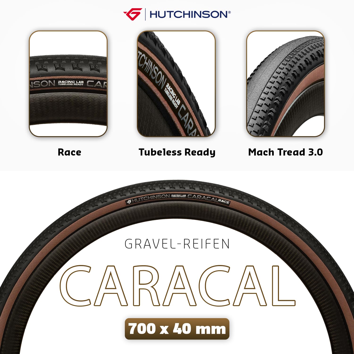 Hutchinson - Caracal Race - Performance-Gravelreifen - Faltreifen - Tubeless Ready
