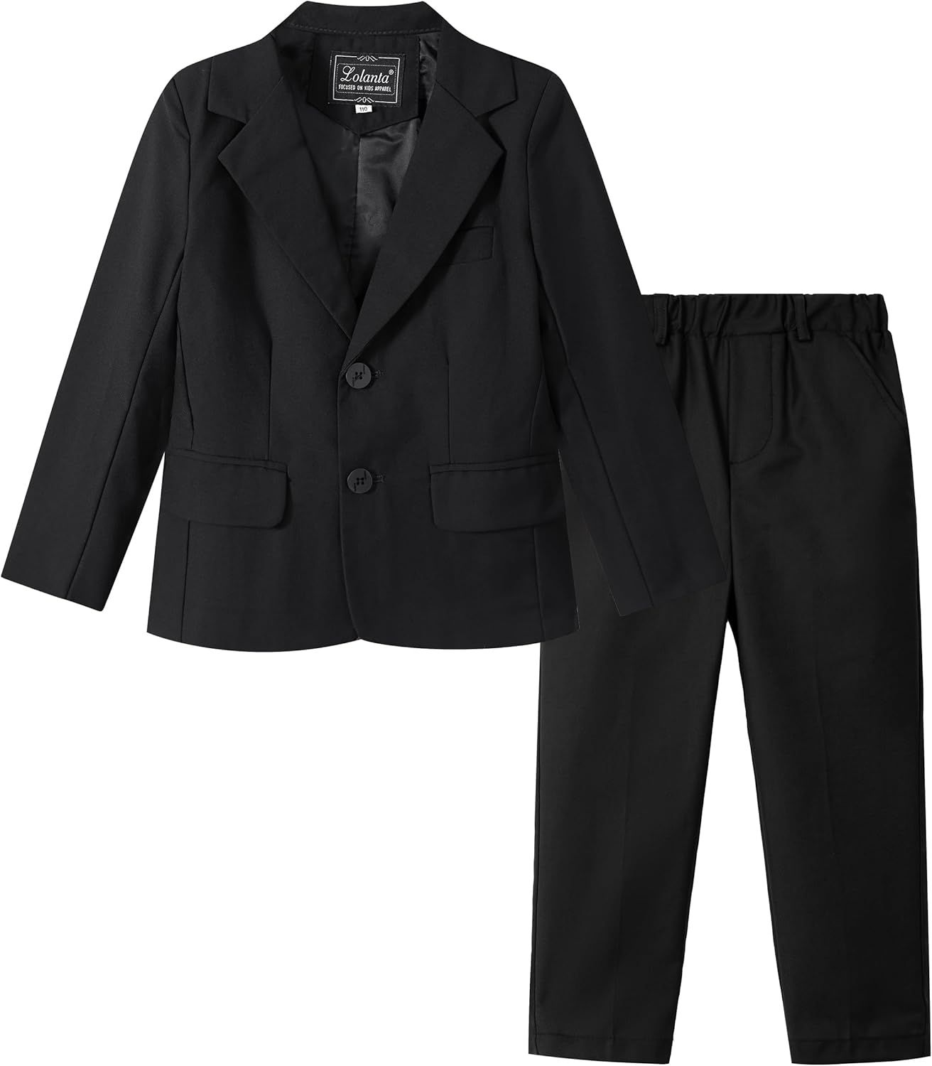 LOLANTA Boys Suit 2PCs Tuxedo Jacket Formal Wedding Ring Bearer Outfit, Birthday Proms Dinner Blazers
