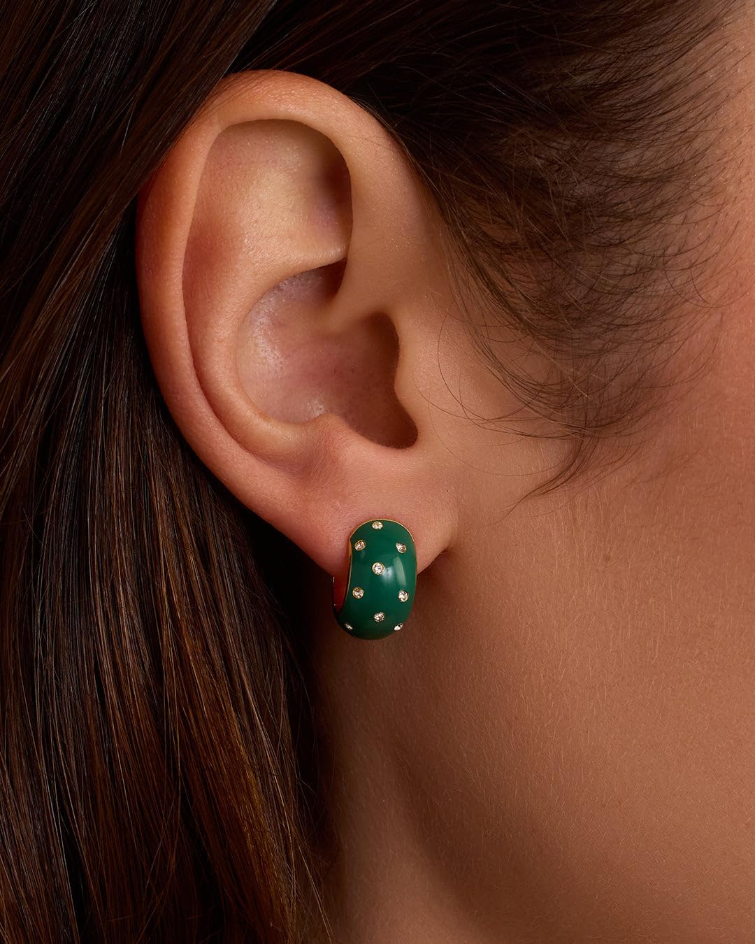 gorjana - Banks Shimmer Earrings Emerald - Bold drop earrings - Shimmer and statement - Secure hinge closure