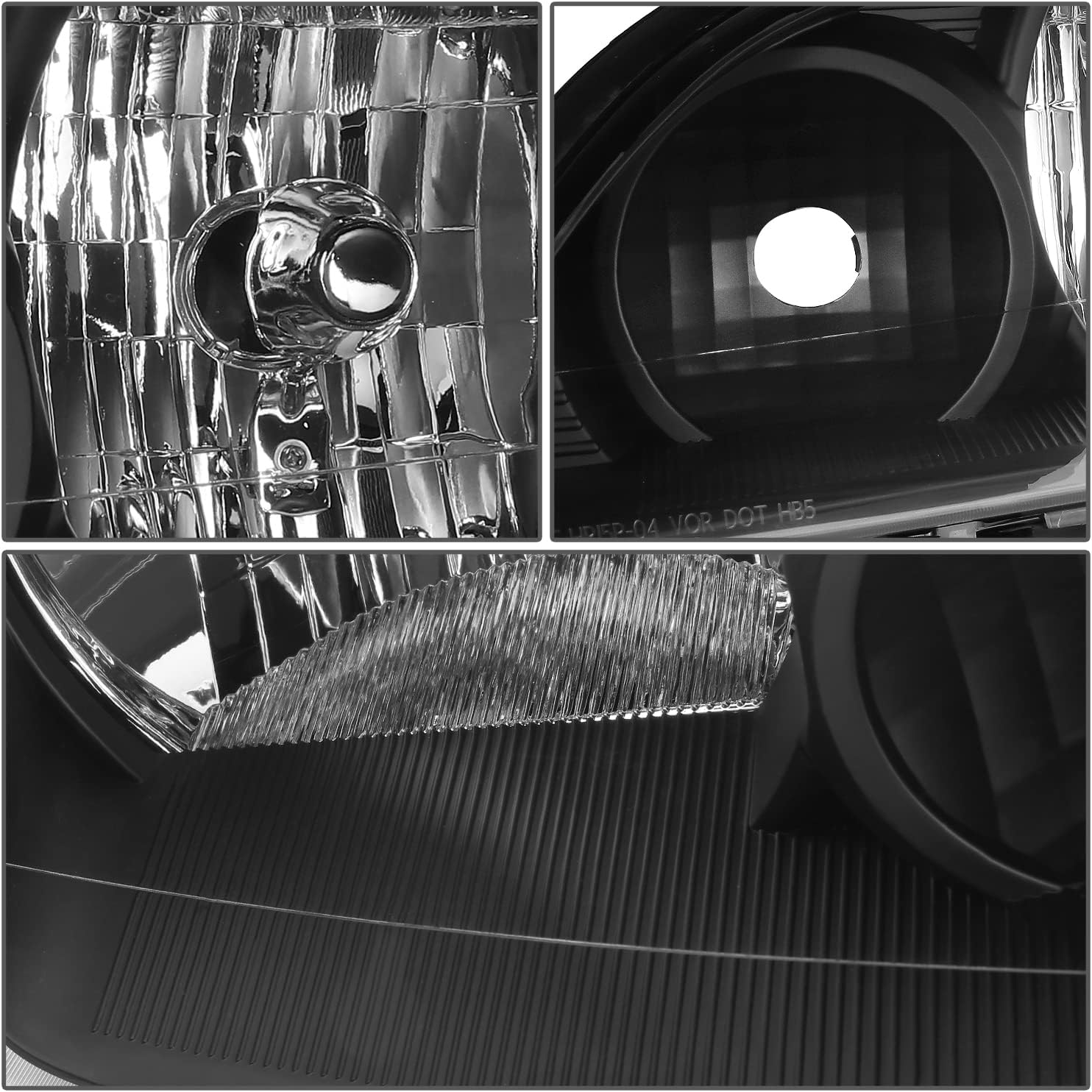 DNA MOTORING HL-OH-FF05-BK-CL1 Pair of Headlights Compatible with 05-07 Focus, Black Housing/Clear Corner