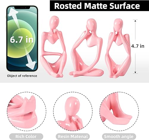 Miniatura 4 de Estatua de Thinker - Escultura de arte abstracto, figuras coleccionables de resina dorada para el hogar, sala de estar, oficina, estante, gran idea