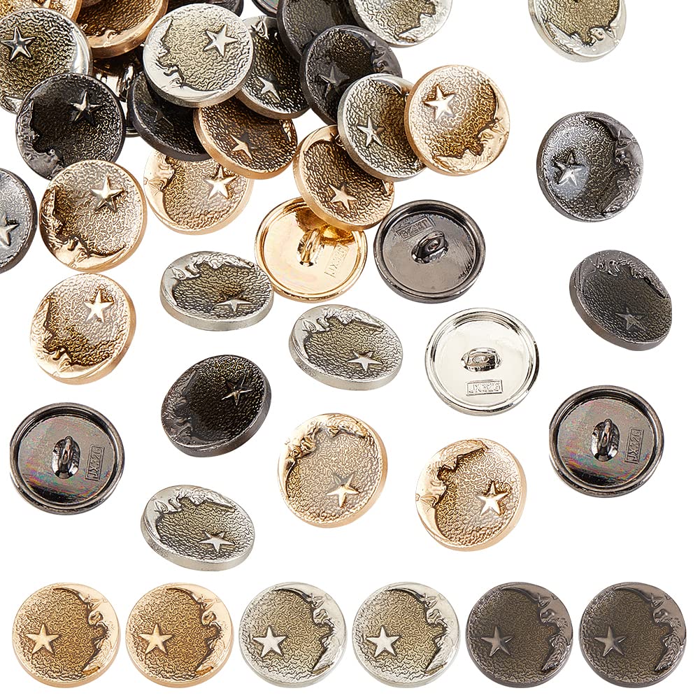Boutons vintage Étoile Lune en alliage pour insuffler une âme rétro à vos vieux manteaux