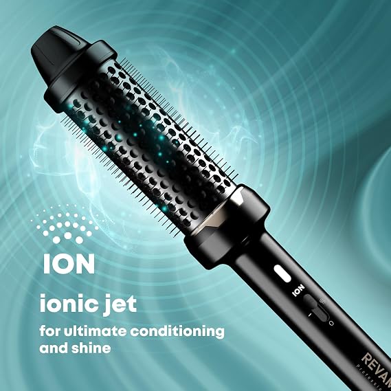 REVAMP Ceramic Hot Brush Styler - Ionic, Fast Heat, Black, 40 mm