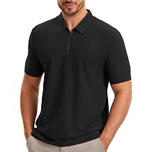 PULI Men's Golf Polo 1/4 Zip Collar Quick Dry Breeze Performance Top