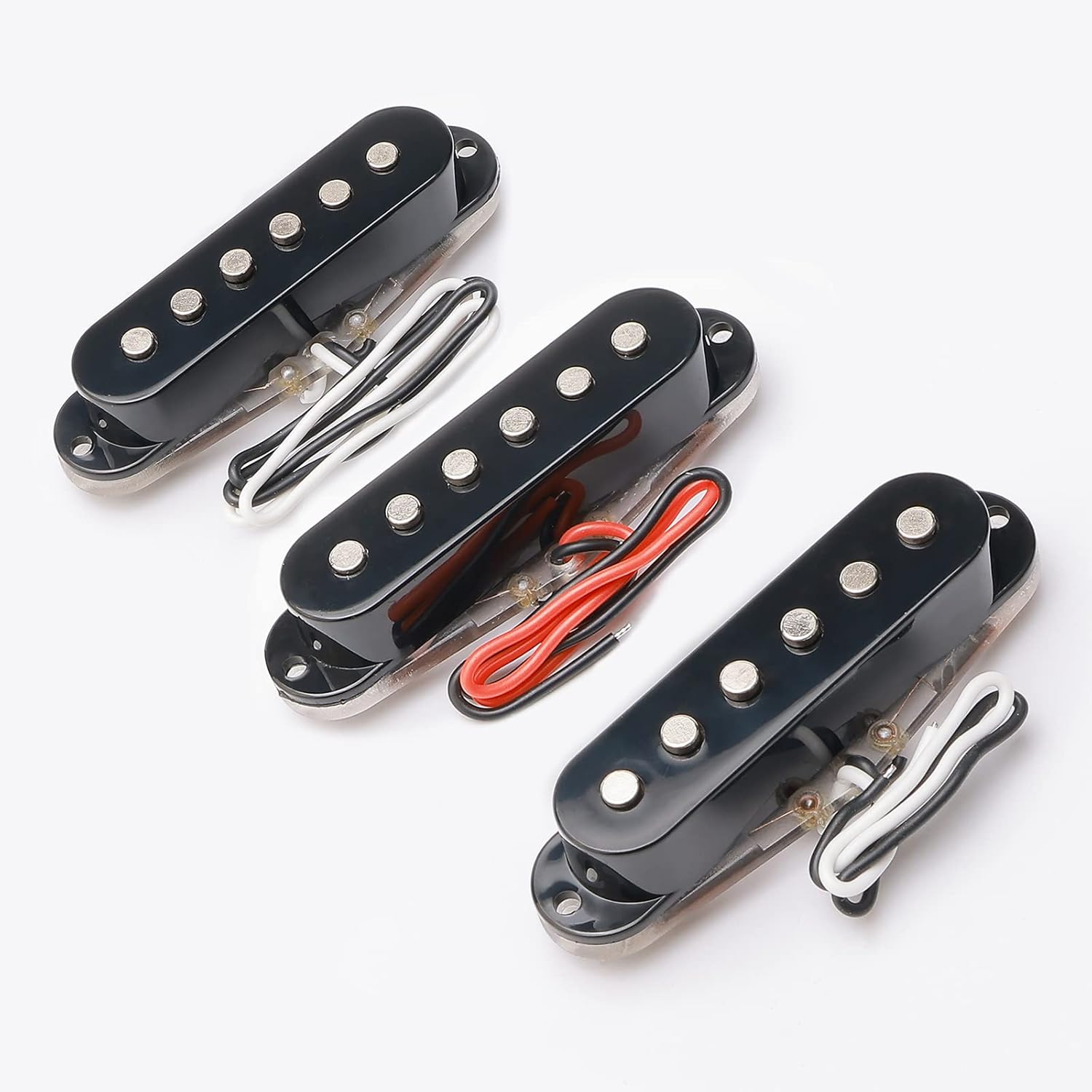 Swhmc SSS Single Coil Pickup Set for Strat Style Guitar - Copper & Black (Neck/Middle/Bridge, 5.75K-6.25K Output)