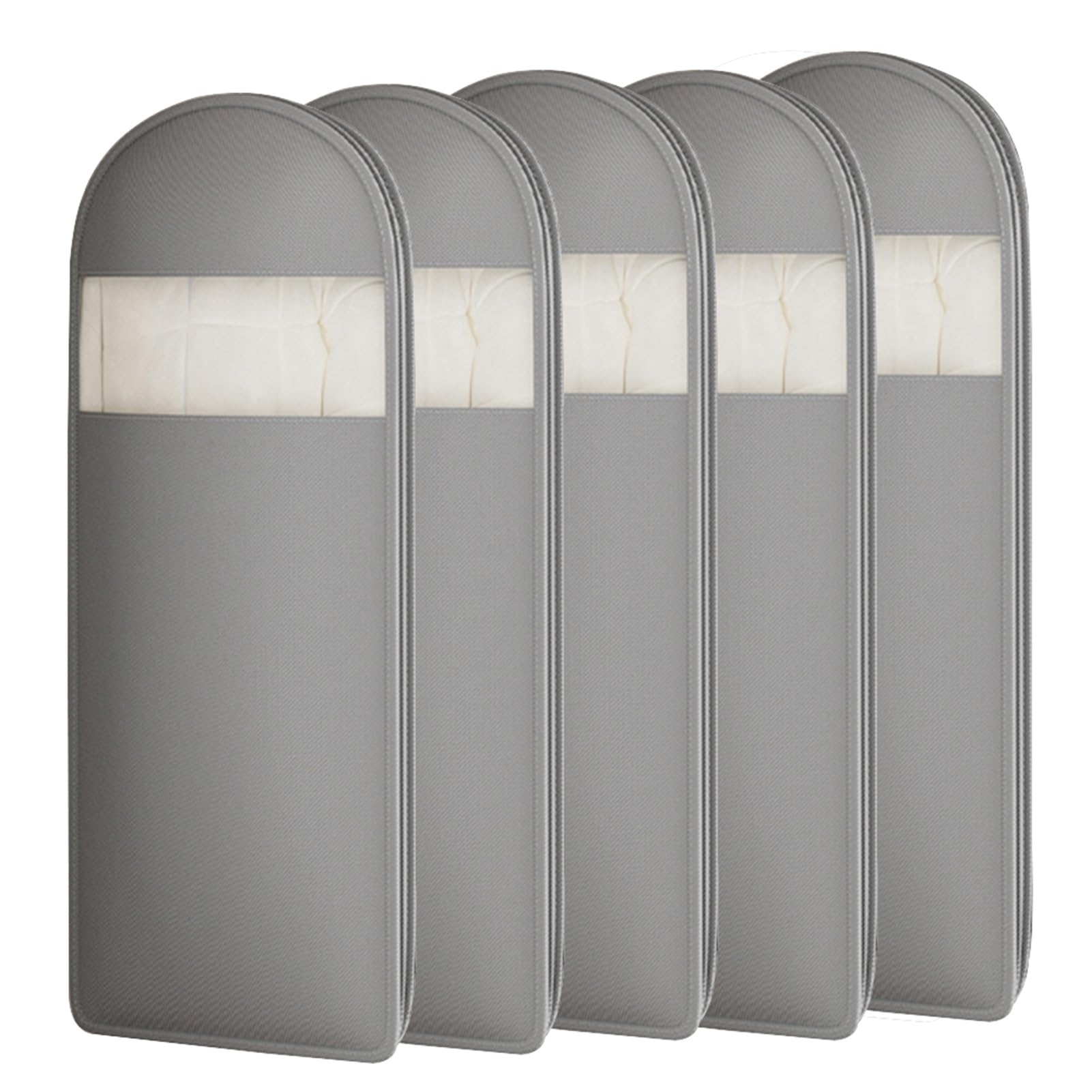 Fundas para Colgar Ropa con Ventana Transparente, Fundas Lavables para Ropa, Organización Del Armario Que Ahorra Espacio(Gray,130x58x18cm)