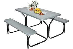 GYMAX Picnic Table Frame Kit - Delightful Outdoor Gathering Essential