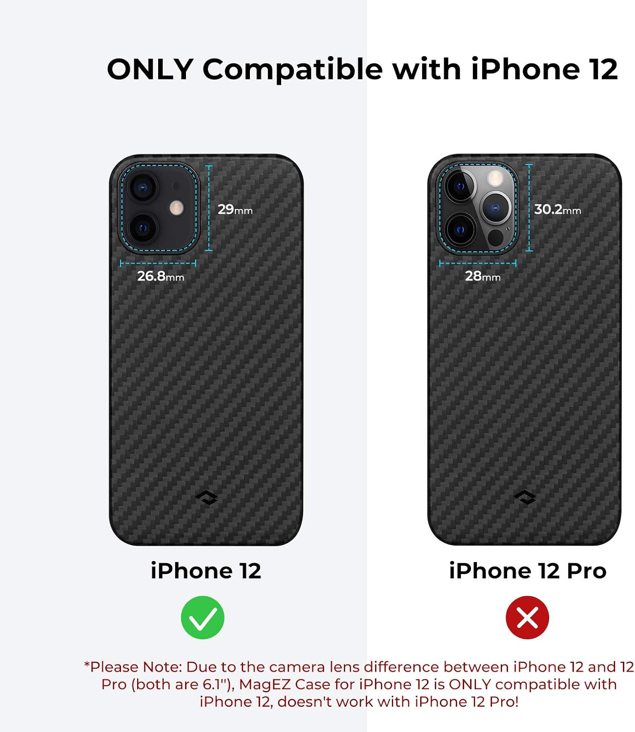 pitaka Super Slim MagEZ Case Compatible with iPhone 12 6.1 Inch Real Aramid Fiber Cover Skin Soft Touch Sturdy Durable Minimalist Magnetic Phone Cover