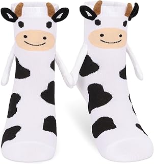 Magnetic Holding Hands Socks -Funny Cow Animal Socks That Hold Hands Friends Gifts for