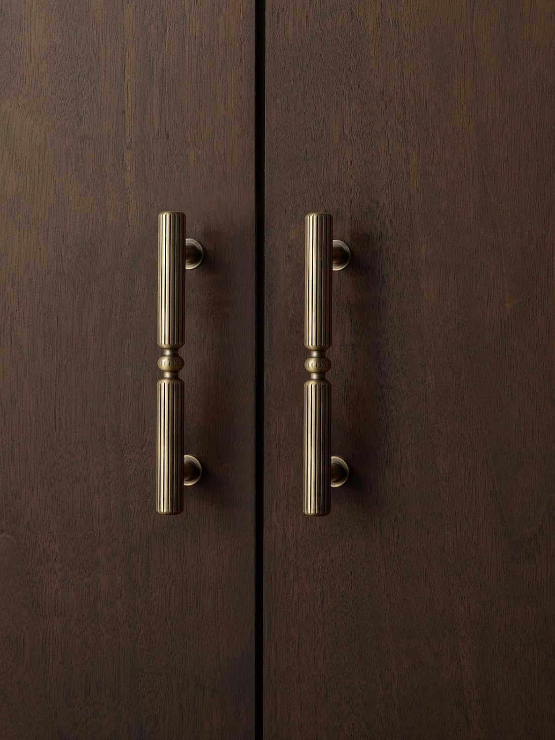 Antique Brass Cabinet Pulls, 5"(128mm) Hole Center, Vintage Solid Brass Drawer Handles for Kitchen, Dresser, Wardrobe, Closet & Bathroom Hardware