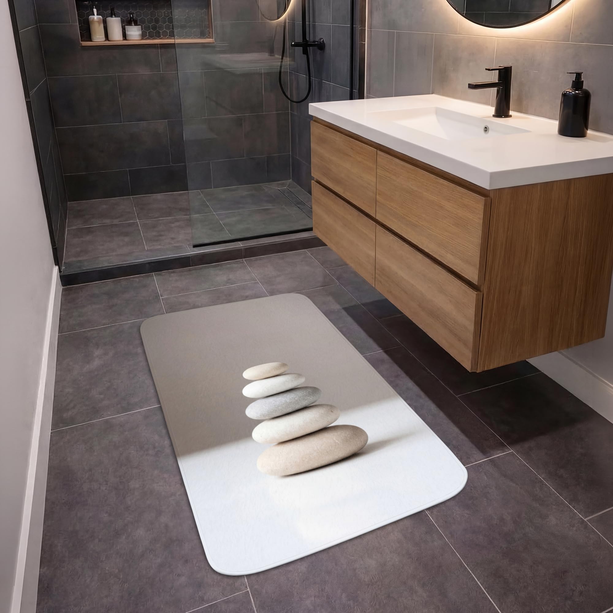 Tapis De Bain Douche Decoration Absorbant Antidérapant Lavable Non