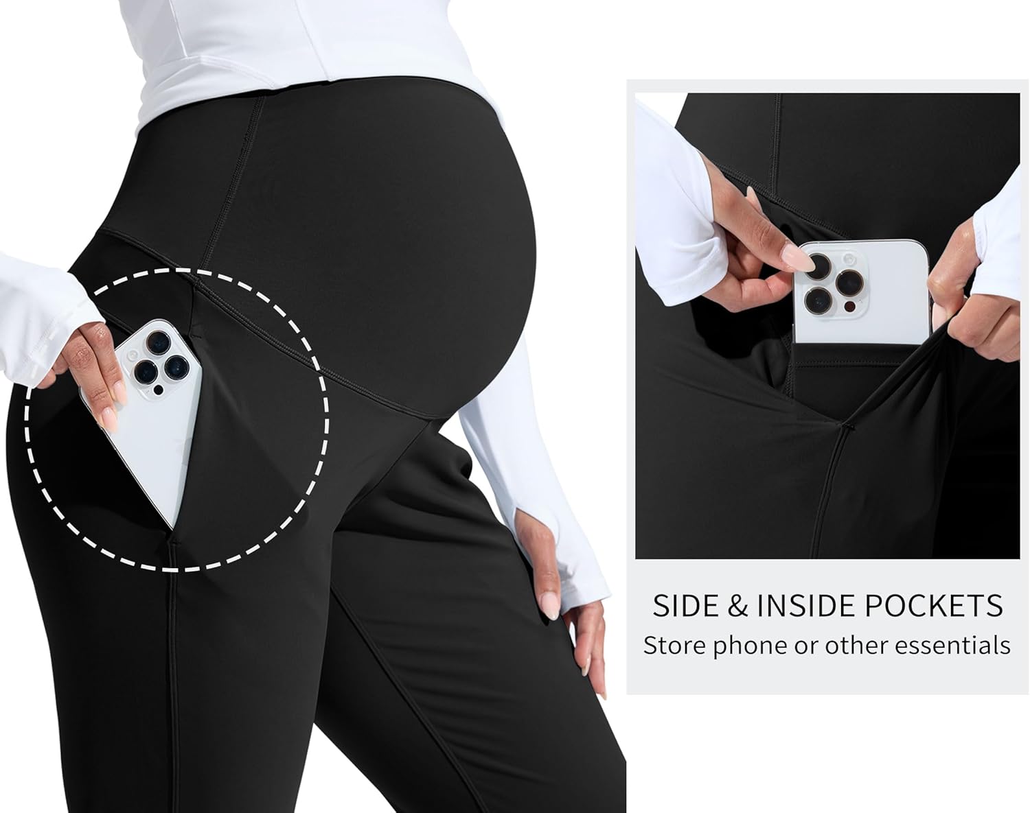 Mama Land Women's Maternity Jogger Over The Belly Stretchy Pregnancy Pants with Pockets Workout Pants for All Trimesters - Image 4