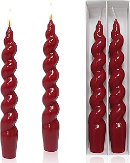 Twisted Candlesticks Spiral Taper Candle Dripless Red Candles Sticks for Wedding Celebration Anniversary