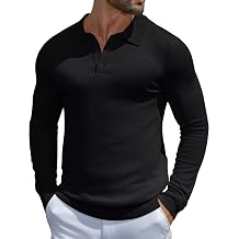 MioRoim Mens Knit Polo Shirts Casual Long Sleeve Polo Sweater Lightweight Button Down Golf Pullover Sweaters