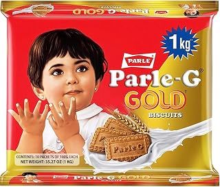 Parle-G Gold Biscuits 1KG Pack (10x100g) - World's Top-Selling Crunchy Tea Time Cookies