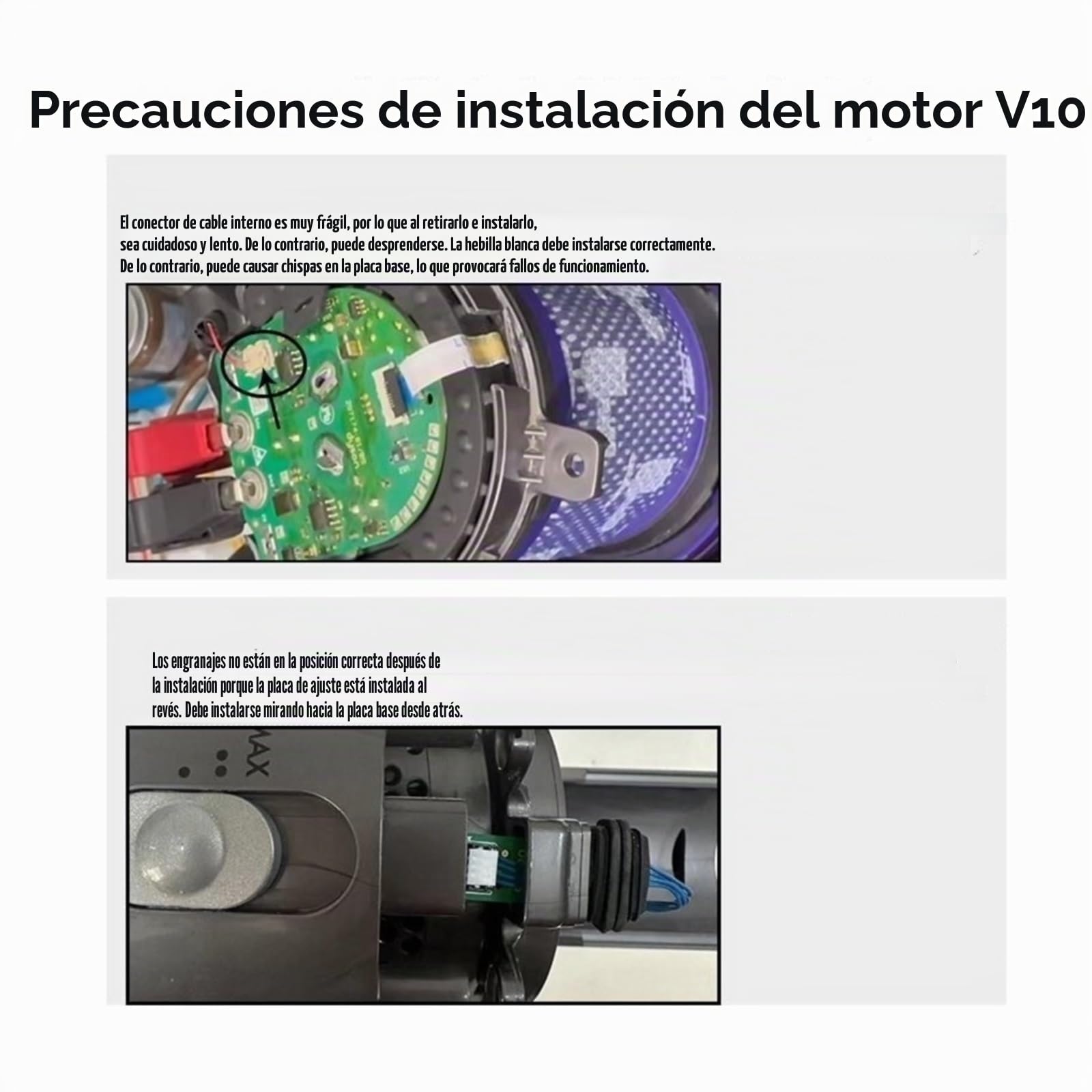 Compatible con Dyson, V10 SV12 Motor Principal con Filtro 5 Agujeros | V10, SV12, motor principal con filtro, 5 agujeros V10, reparación aspiradora, pérdida succión, ruido motor, pieza repuesto