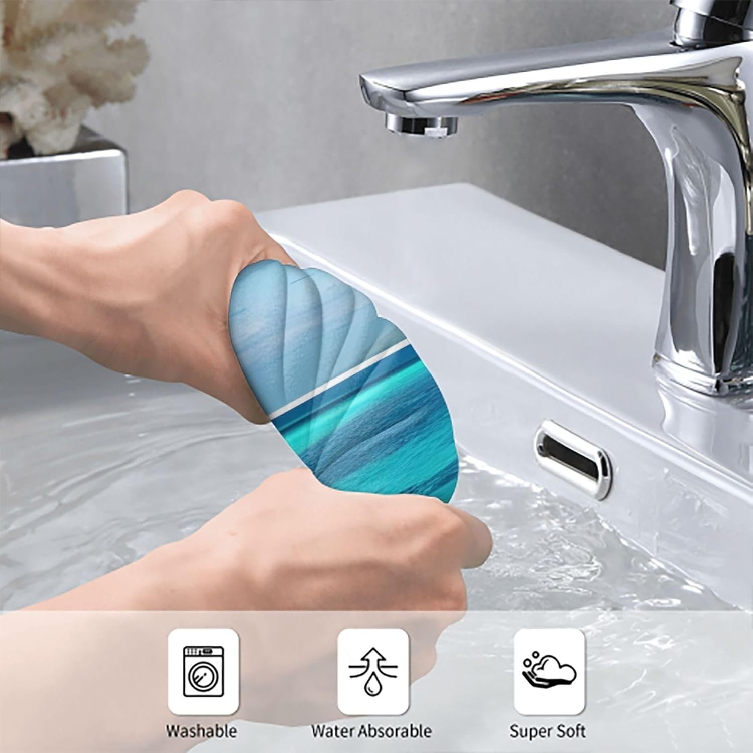 Tahiti Beach Print Hand Towels for Kitchen, Decorative Bathroom Towels Decor Farmhouse Cute for Men Women Gifts