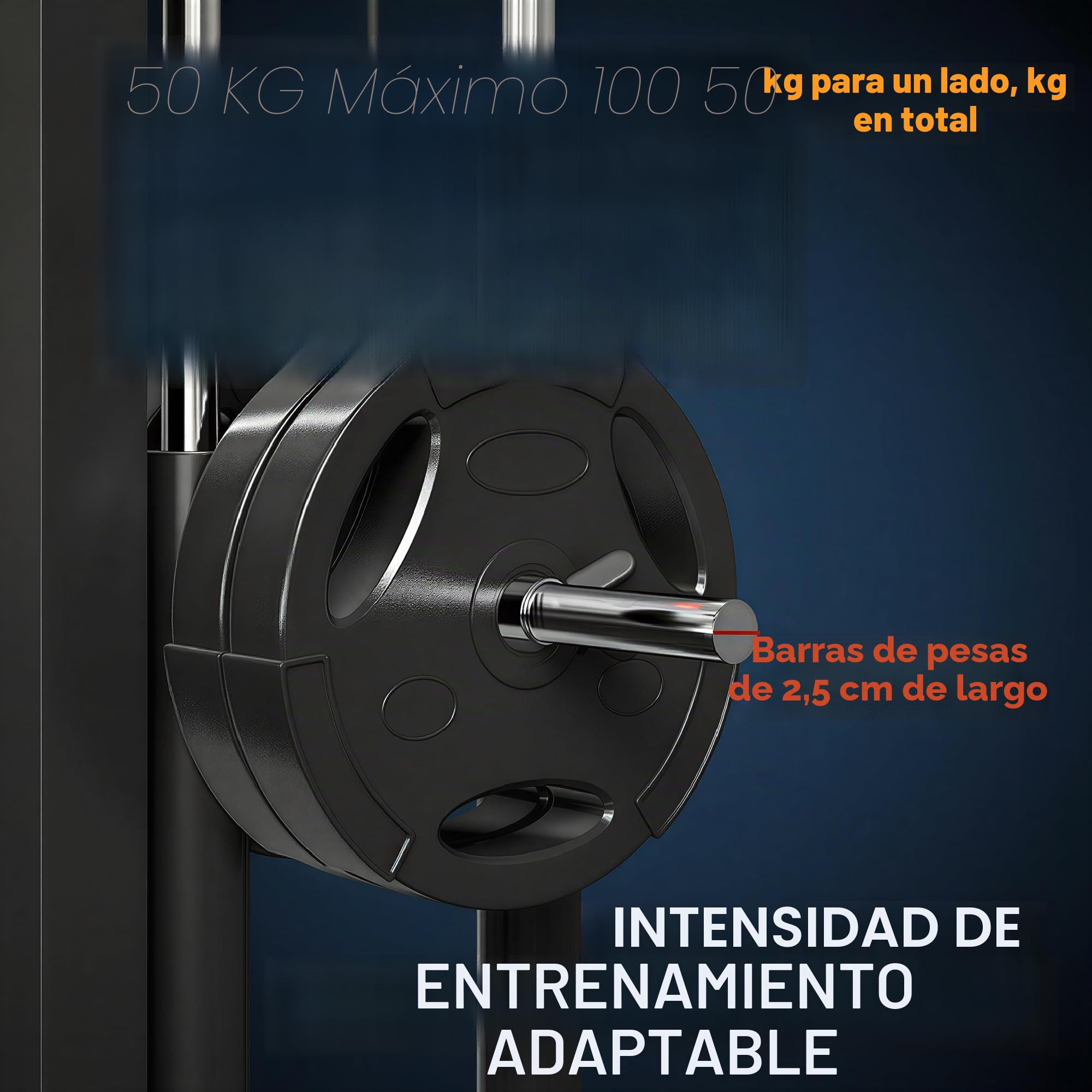 SPORTNOW Estación de poleas para montaje en pared, ajustable, incluye barra de poleas, torre de poleas, carga de hasta 120 kg, estación de fitness, estación de tracción de cable, estación de fuerza