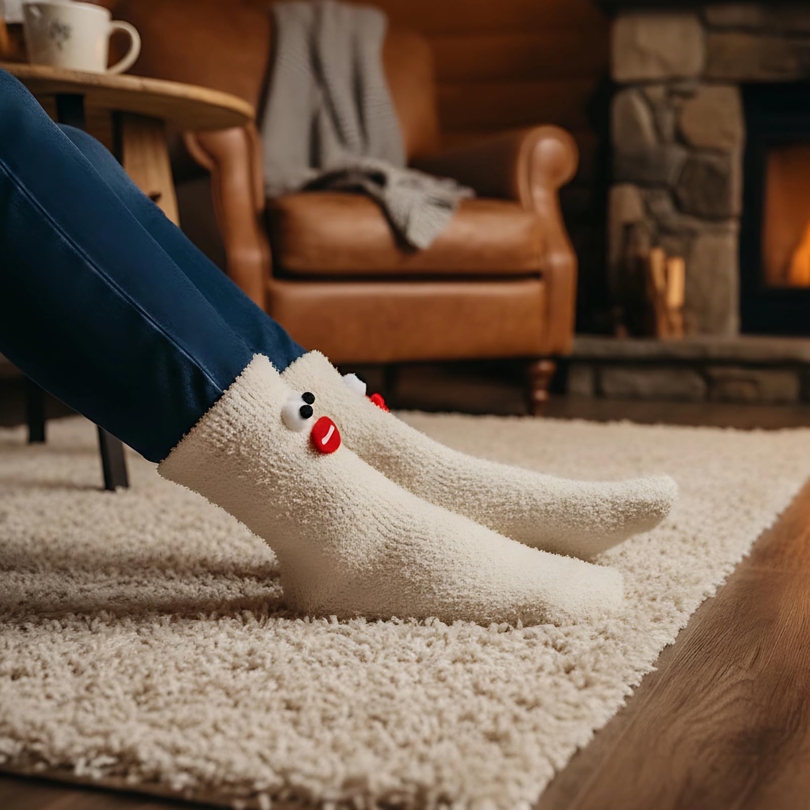 12 pares de calcetines blancos mullidos, calcetines térmicos de invierno de felpa para mujer, calcetines divertidos de animales, talla