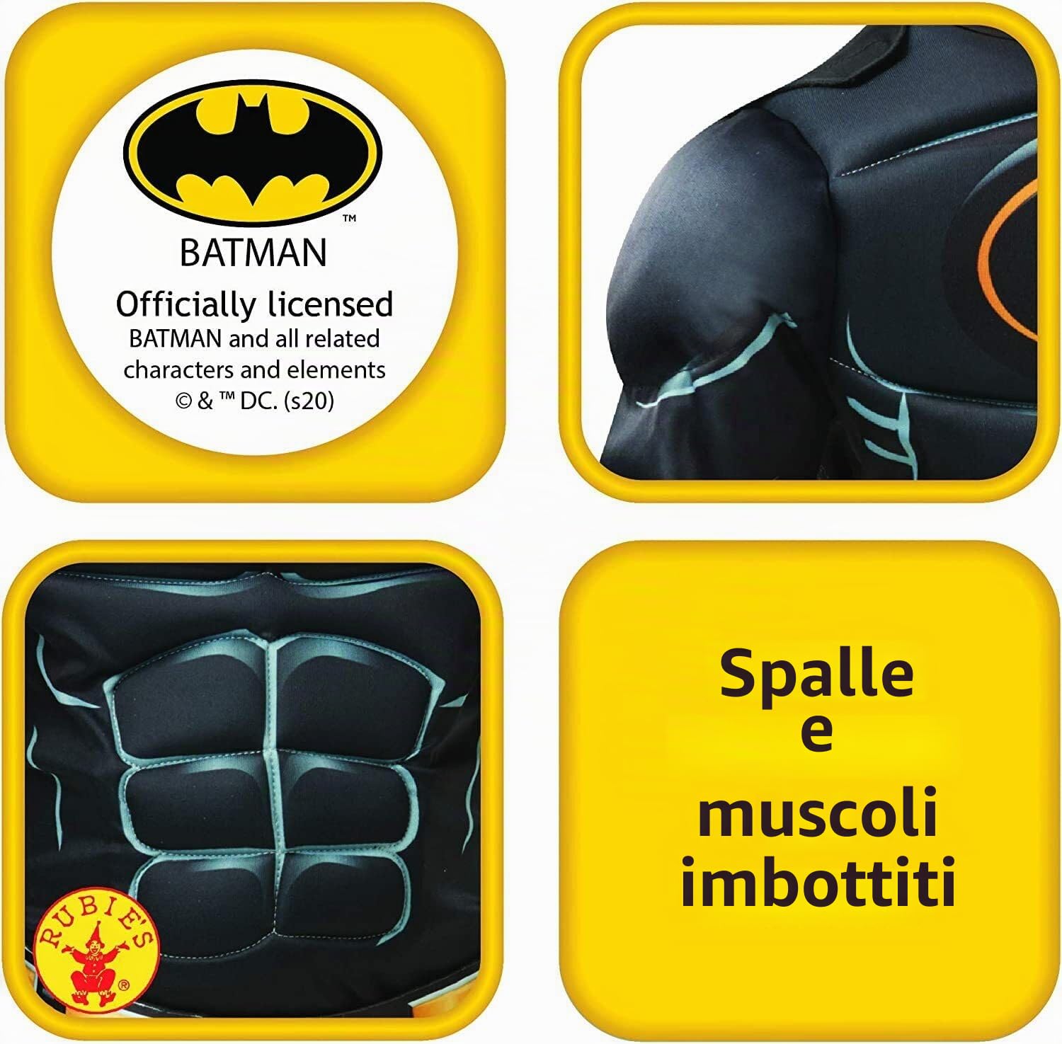 Rubie's Official Batman Black Deluxe Child's Costume, Superhero Fancy Dress