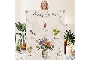 Personalized Birth Flower Blanket: Nana's Garden of Love