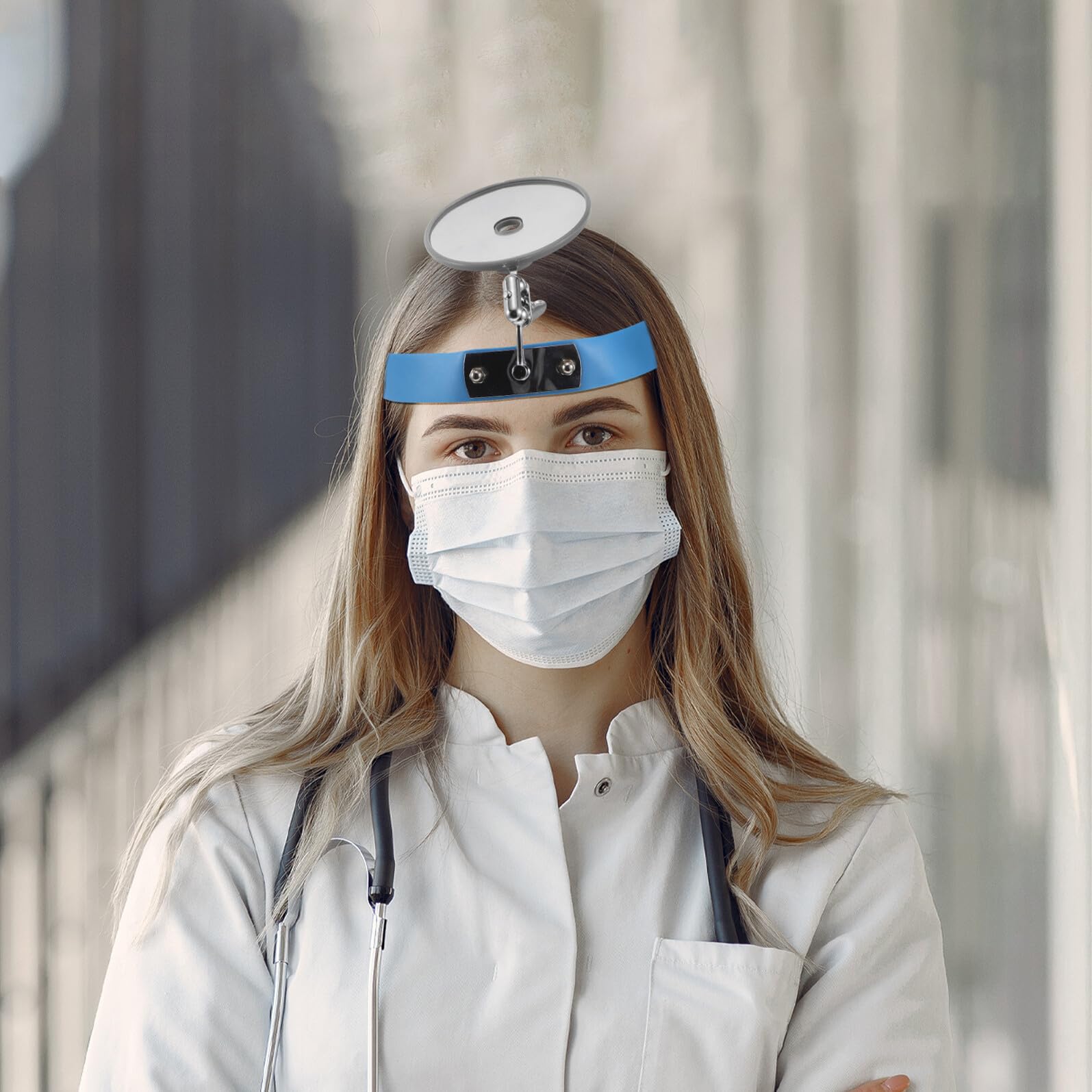 SHINEOFI Hno-Kopfspiegel Verstellbarer Kopfspiegel Mit Gurt Arzt Stirnspiegel Für Hno-Untersuchungen Diagnostischer Für Nase Ohr Und Rachen in Der Klinik