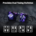 Linsoul Kiwi Ears Quartet 2DD+2BA Moniteur In-Ear hybride, HiFi Ecouteurs avec shell en résine artisanale, amovibles OFC plaqués argent IEM Câble pour Audiophile Musician DJ Studio Gaming (Purple, Quartet)