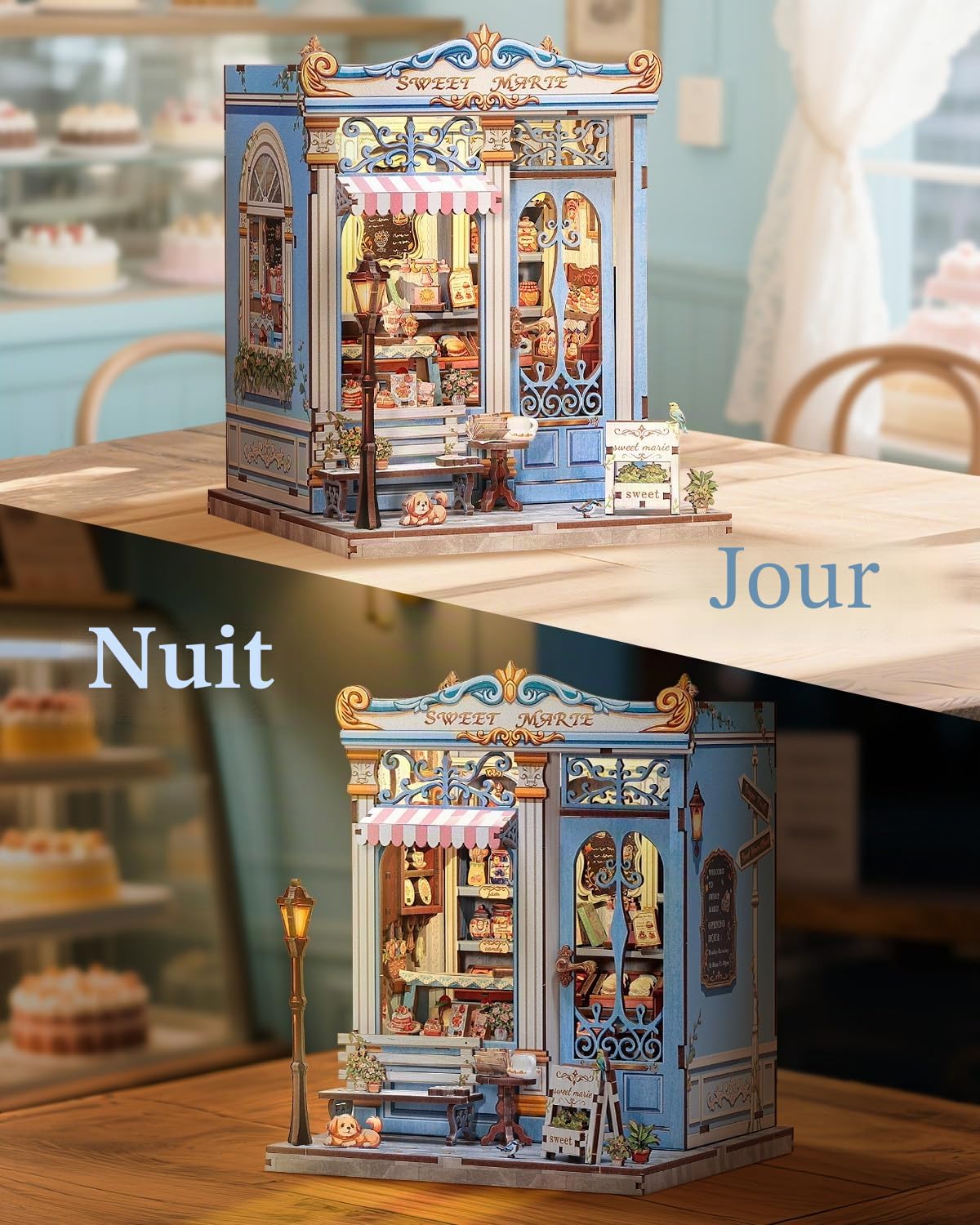 Kit Miniature Pâtisserie Française – Book Nook 3D Bois Cadeau Adulte